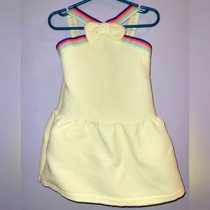 ⭐️ Janie and Jack Pale Yellow Waffle Weave Halter Dress W/ Bow